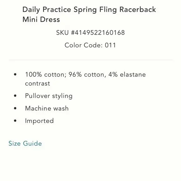 Anthropologie Daily Practice Spring Fling Racerback Mini Dress - Picture 4 of 4